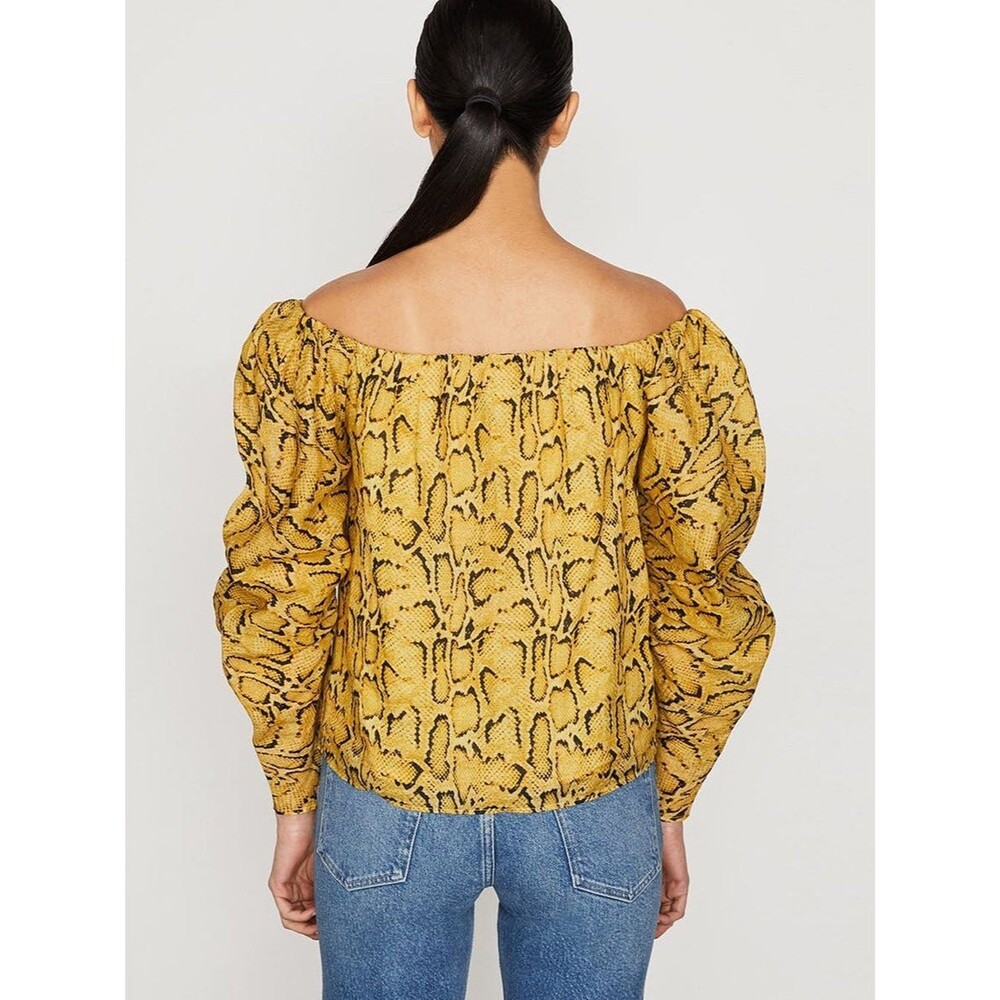 Frame Off The Shoulder Billow Top In Python Multi Size S - Picture 2 of 8